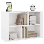 Credenza Bianco Lucido 80x30x54 cm in Legno Multistrato