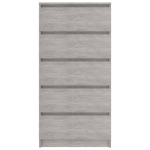 Credenza Cassetti Grigio Cemento 60x35x121 cm Legno Multistrato
