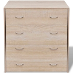 Credenza con 4 Cassetti 60x30,5x71 cm Colore Rovere