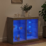 Credenza con Luci LED Grigio Cemento 81x37x67 cm