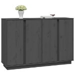 Credenza Grigia 120x35x80 cm in Legno Massello di Pino