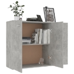 Credenza Grigio Cemento 105x30x75 cm in Legno Multistrato