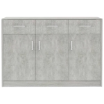 Credenza Grigio Cemento 110x30x75 cm in Legno Multistrato