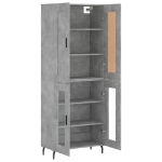 Credenza Grigio Cemento 69,5x34x180 cm in Legno Multistrato