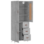 Credenza Grigio Cemento 69,5x34x180 cm in Legno Multistrato