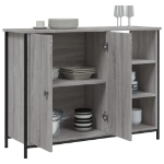 Credenza Grigio Sonoma 100x33x75 cm in Legno Multistrato