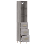 Credenza Grigio Sonoma 34,5x34x180 cm in Legno Multistrato