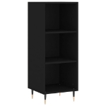 Credenza Nera 34,5x32,5x180 cm in Legno Multistrato