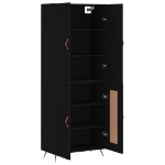 Credenza Nera 69,5x34x180 cm in Legno Multistrato