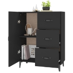 Credenza Nera 69,5x34x90 cm in Legno Multistrato