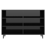 Credenza Nero Lucido 103,5x35x70 cm in Legno Multistrato