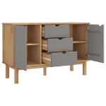 Credenza OTTA Marrone e Grigio 113,5x43x73 cm in Legno di Pino