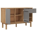 Credenza OTTA Marrone e Grigio 114x43x73,5 cm in Legno di Pino