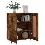 Credenza Rovere Fumo 69,5x34x90 cm in Legno Multistrato