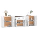 Credenze 3 pz Bianco in Legno Multistrato