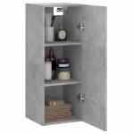 Mobile a Parete Grigio Cemento 34,5x34x90 cm Legno Multistrato