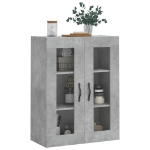 Mobile a Parete Grigio Cemento 69,5x34x90 cm Legno Multistrato