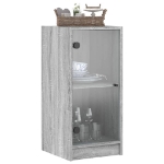 Mobile con Ante in Vetro Grigio Sonoma 35x37x75,5 cm