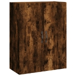 Armadietti a Parete 2 pz Rovere Fumo in Legno Multistrato