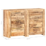 Cassettiera 118x33x75 cm in Legno Massello di Mango