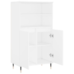 Credenza Alta Bianca 60x36x110 cm in Legno Multistrato