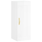 Credenza 34,5x34x180 cm in Legno Multistrato Bianco Lucido