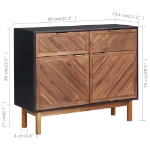 Credenza 90x33,5x75 cm in Legno Massello di Acacia e MDF