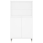 Credenza Alta Bianca 60x36x110 cm in Legno Multistrato