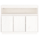 Credenza Bianca 104,5x34x80 cm in Legno Massello di Pino