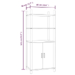 Credenza Bianca 60x40x141 cm in Legno Multistrato