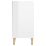 Credenza Bianco Lucido 103,5x35x70 cm in Legno Multistrato