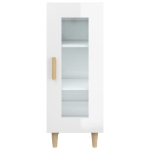 Credenza Bianco Lucido 34,5x34x90 cm in Legno Multistrato