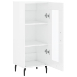Credenza Bianco Lucido 34,5x34x90 cm in Legno Multistrato