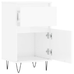 Credenza Bianco Lucido 40x35x70 cm in Legno Multistrato