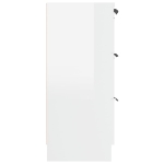 Credenza Bianco Lucido 60x30x70 cm in Legno Multistrato