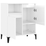 Credenza Bianco Lucido 60x35x70 cm in Legno Multistrato