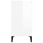 Credenza Bianco Lucido 60x35x70 cm in Legno Multistrato