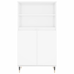Credenza Bianco Lucido 60x36x110 cm in Legno Multistrato