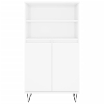 Credenza Bianco Lucido 60x36x110 cm in Legno Multistrato