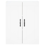 Credenza Bianco Lucido 69,5x34x180 cm in Legno Multistrato