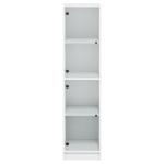 Credenza con Ante in Vetro Bianca 35x37x142 cm