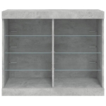 Credenza con Luci LED Grigio Cemento 81x37x67 cm