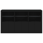 Credenza con Luci LED Nera 181,5x37x100 cm
