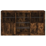 Credenza con Luci LED Rovere Fumo 181,5x37x100 cm
