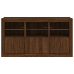Credenza con Luci LED Rovere Marrone 123x37x67 cm