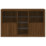 Credenza con Luci LED Rovere Marrone 162x37x100 cm