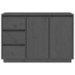 Credenza Grigia 111x34x75 cm in Legno Massello di Pino