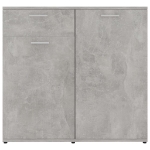 Credenza Grigio Cemento 80x36x75 cm in Legno Multistrato