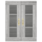 Credenza Grigio Sonoma 69,5x34x180 cm in Legno Multistrato