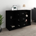 Credenza Nera 104,5x35,5x67,5 cm in Legno Multistrato